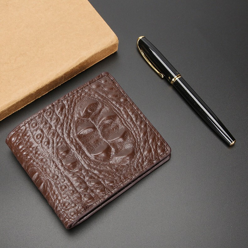 New Men's Wallet Men's Short Crocodile Pattern Thin Fashionable Wallet Multi-card Holder Manufacturer Cross-border Foreign Trade Bag