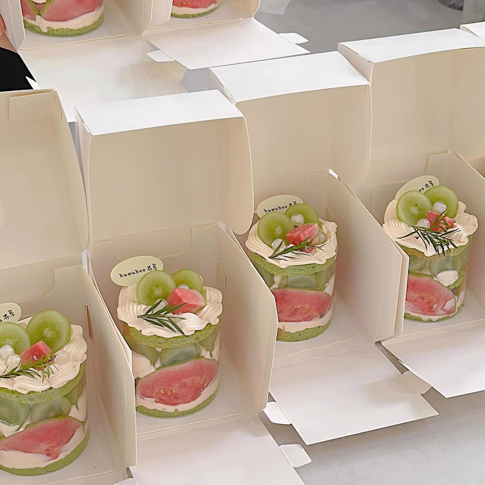 ins风2/3寸迷你小切块蛋糕包装盒慕斯甜品盒烘焙法式西点打包盒子