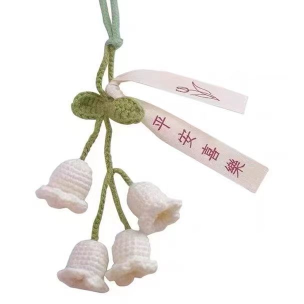 Transfronteriza Venta caliente lana Lily colgante DIY acabado tejido a mano coche colgante decoración fuente fabricante