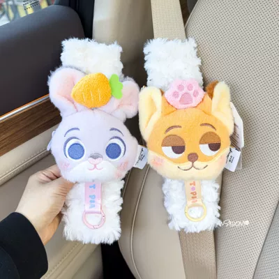 Sürətlər qutusu və əl tormozu başlıqları Shoulder Pad Car Seatbelt - shoulder-pads-white-plush-authentic-judy-nick-coin-purse-two-pieces