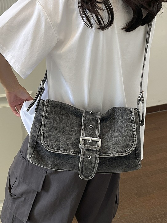 Transfronterizas nuevas tendencias de hombro, bolsos de mano de mujer retro versátil, bolsos de mano de alta calidad, bolsos de vaqueros portátiles bajo las axilas