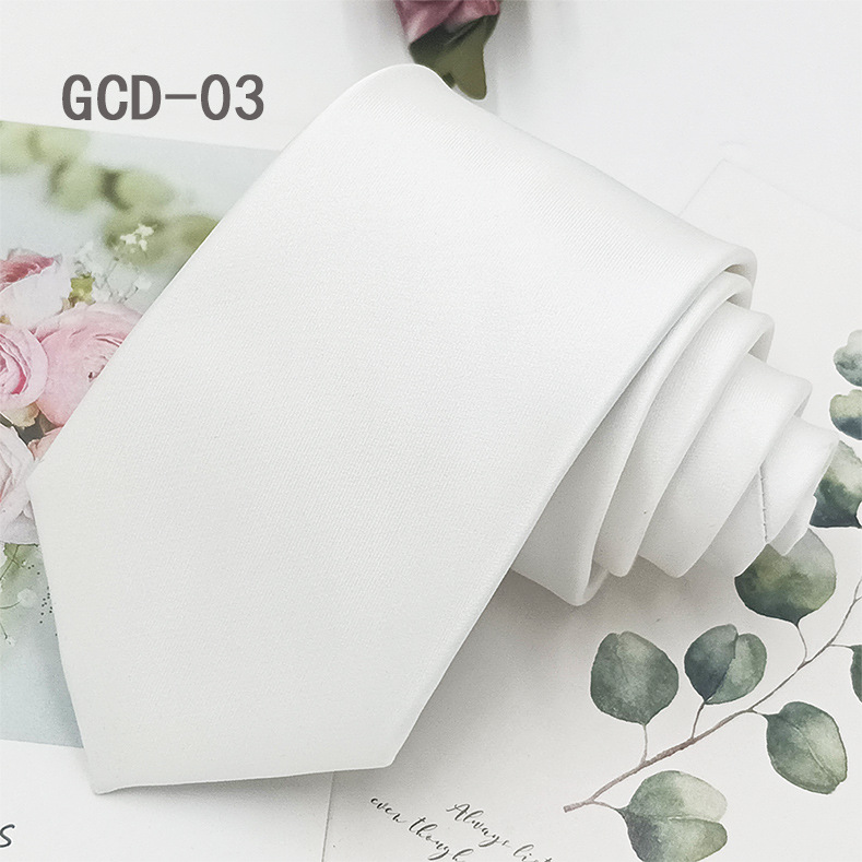 Corbata de poliéster teñido en hilo de alta densidad, color puro, estilo formal, informal de negocios, negra, atada a mano, estilo 8 cm, lista para usar del fabricante