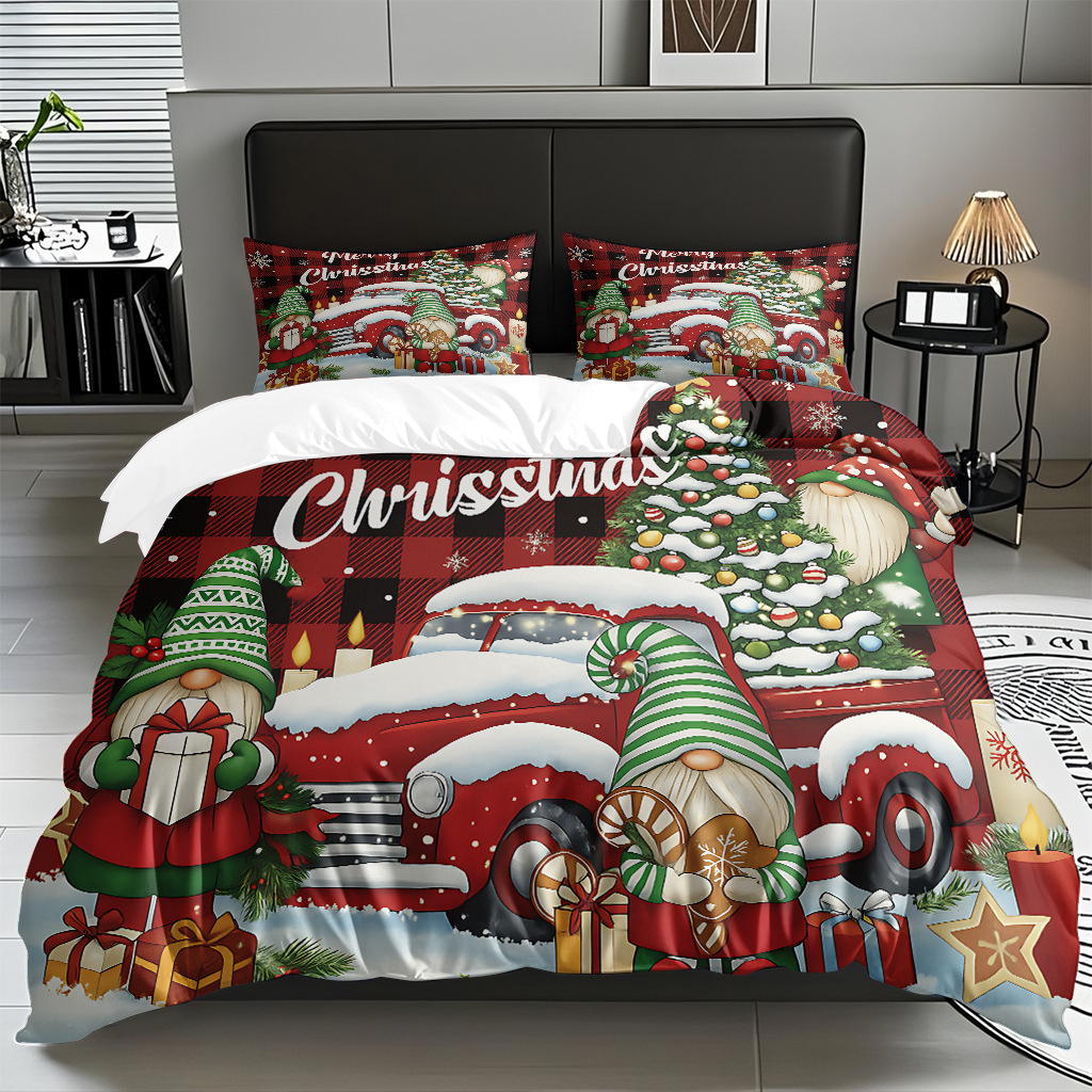 TEMU / JIT impresión digital transfronteriza HD Navidad pro piel suave colcha de cama kit para diseñar venta directa de fábrica