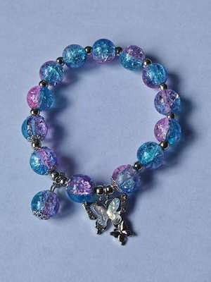 S012-jade butterfly bracelet [blue pink]