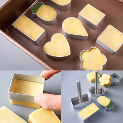パイナップルショートニング金型プレス器は砂糖クリームクッキー花パイナップル長方形ハート型プレス焙煎セットを作る