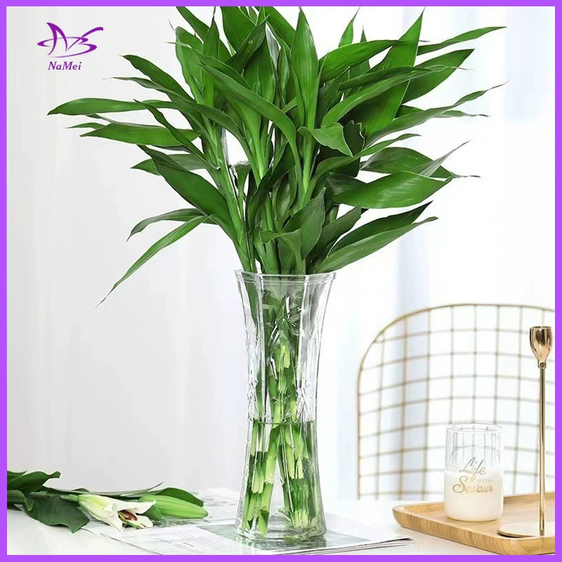 Скандинавская большая прозрачная Шестигранная стеклянная ваза, богатая бамбуковая Лилия, тюльпан, ваза для цветов для украшения гостиной