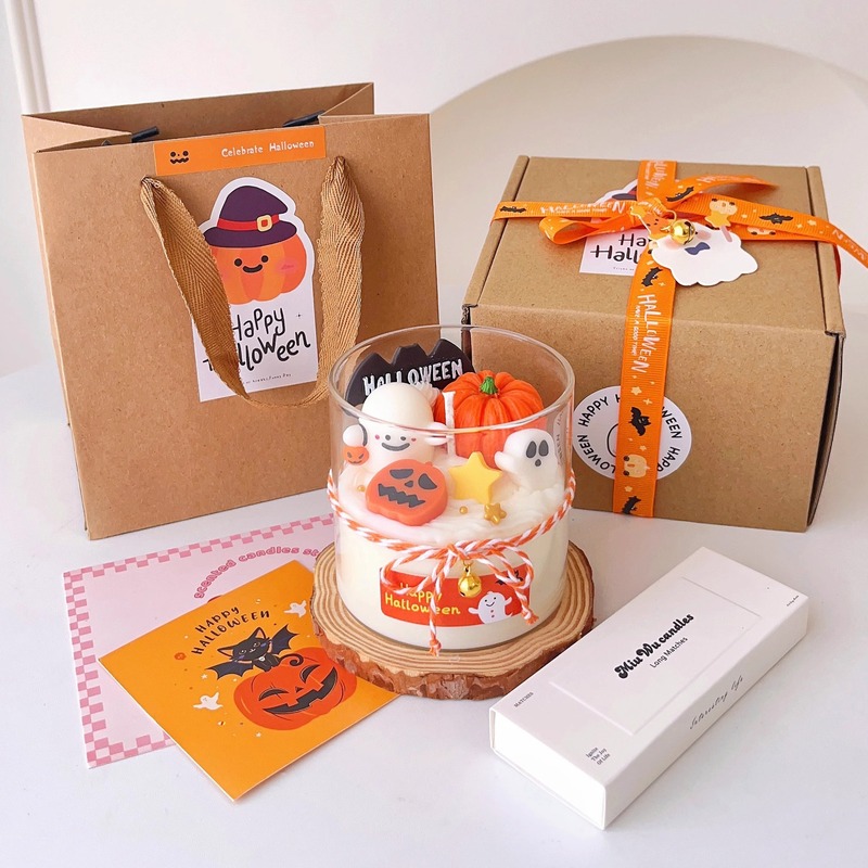 ハロウィン キャンドル 雰囲気 カボチャ ゴースト アロマキャンドル 高見え かわいい アロマテラピー お土産 クロスボーダー ギフト|undefined