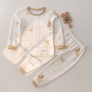 Baby underwear suit boneless pajamas newborn clothes pure cotton split warm men and women baby spring and autumn home wear