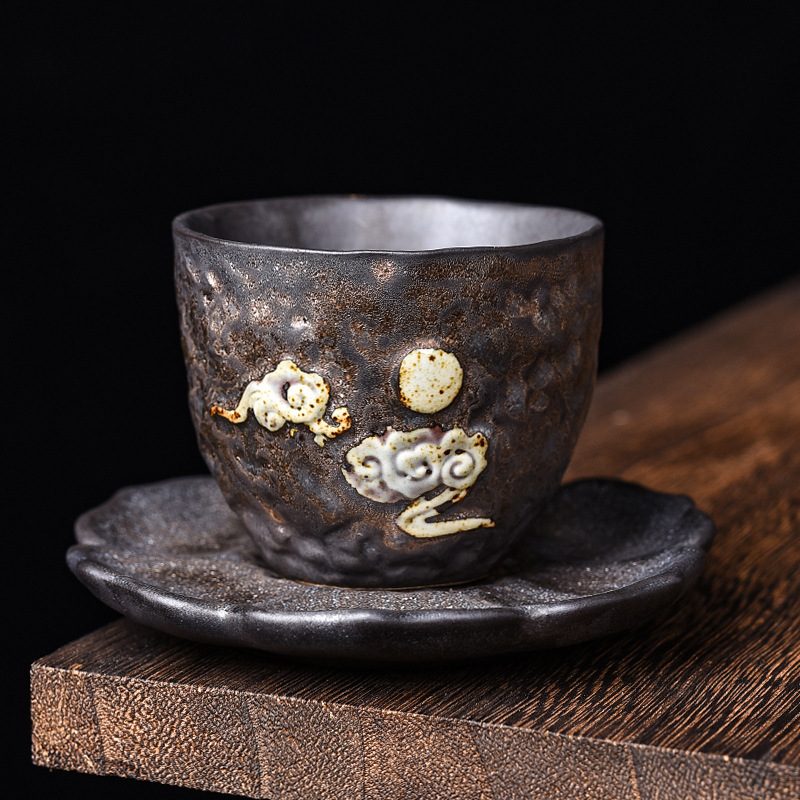 Vintage burning gold small tea cup tea cup household ceramic master Cup kung fu tea set small tea cup personal cup single Cup Vintage burning gold small tea cup tea cup household ceramic master Cup kung fu tea set small tea cup personal cup single Cup