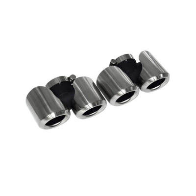 Suitable for 20-23 Land Rover Defender 110/90 Tail Throat Exhaust Pipe Modified Round Mouth Four-Out Tail Throat Carbon Fiber (Exhaust pipe) - silver-pair