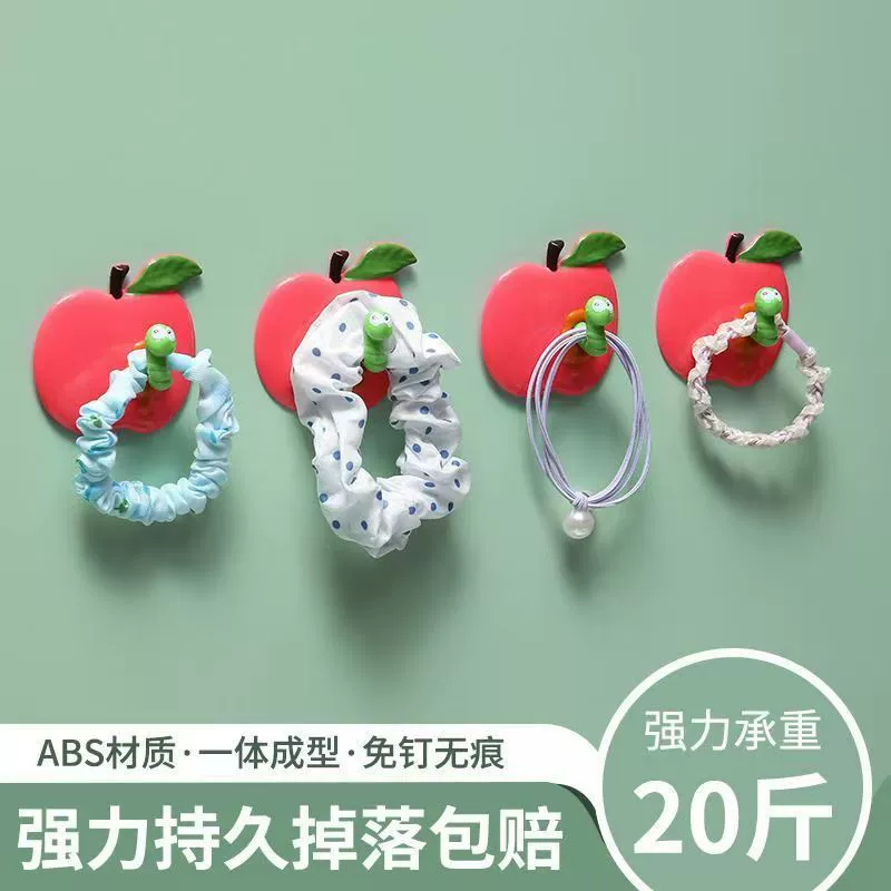 Милый крючок для хранения яблока, креативный бесследный липкий крючок без дырокола, мультяшный фрукт, яблоко, большой палец, милый