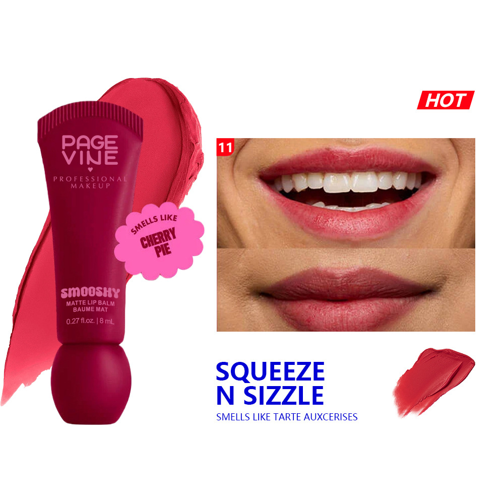 Patrón transfronterizo PAGE VINE lipstick helado textura velvet niebla mate color humectante maquillaje lipstick