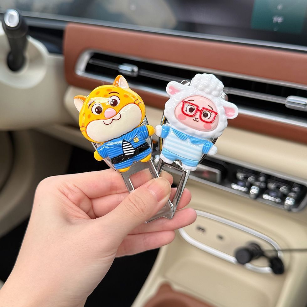 Judy Nick Zootopia Car Seat Belt Plug Extension Holder Cute Car Interior Accessories