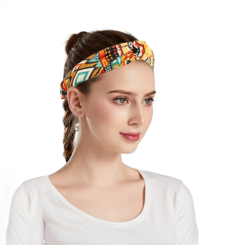 Amazon 春と夏の新しいヒョウ柄プリント弾性つば広クロスヘアバンドヨガフィットネススポーツヘアバンド女性用|undefined