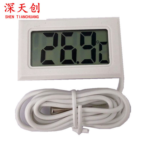 Factory Direct Supply Mini Embedded Electronic Digital Thermometer Fish Tank Refrigerator Water Temperature Gauge Waterproof Probe TPM-10