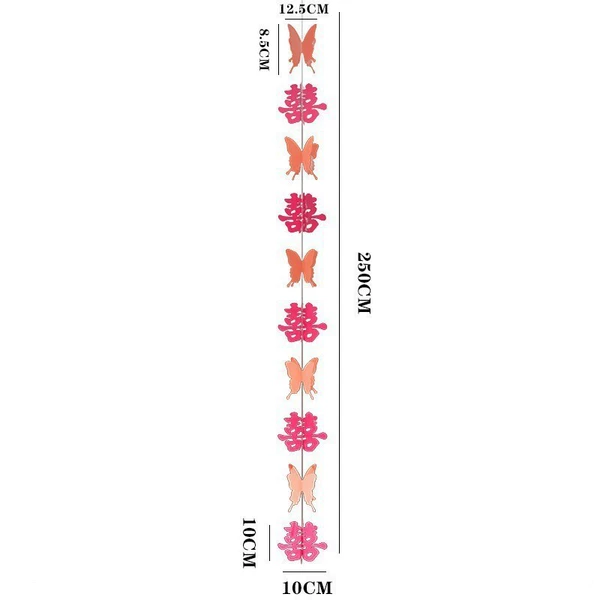 Pink Butterfly Rose Red Happy Pendant-2.5 meters