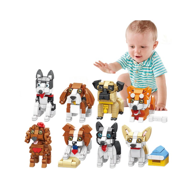 Lele Brothers S0001 строительные блоки для сборки собак серии Husky детские развивающие игрушки для мальчиков доставка через границу