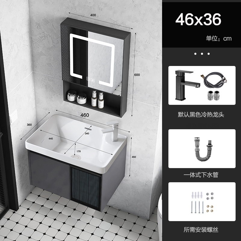 Baño de aluminio espacio puerta de vidrio gabinete de baño pequeño gabinete de lavabo doméstico combinación balcón lavabo piscina