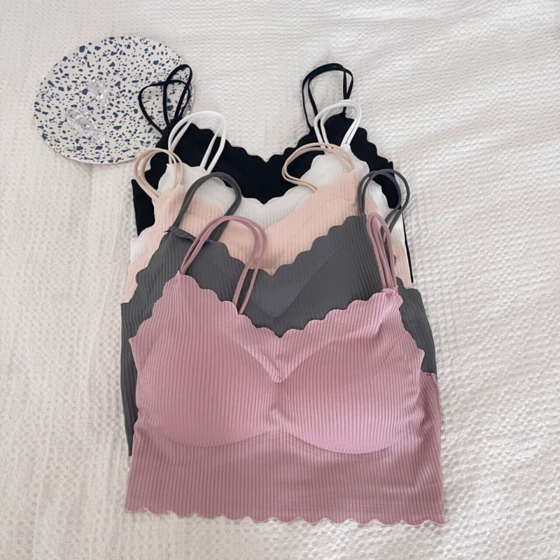 Traceless Beauty Back 속옷 여성용 가슴 포장 Paramelia-free Steel Ring Gathering Strapless Thin Camisole Vest Bra 원피스
