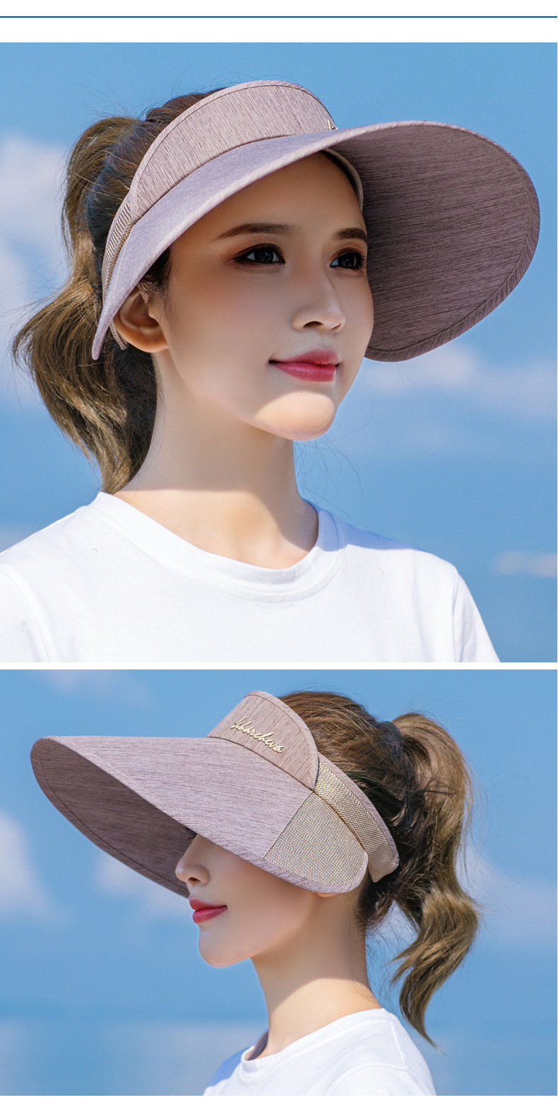 Chapeau Haut De Forme Vide Anti-ultraviolet Coréen À Gros Bord Couleur Contrastée display picture 8