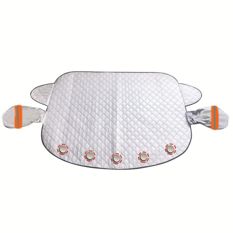 Qìchē – Car snow shield Cover Magnetic - 5-magnets-orange-reflective-strip