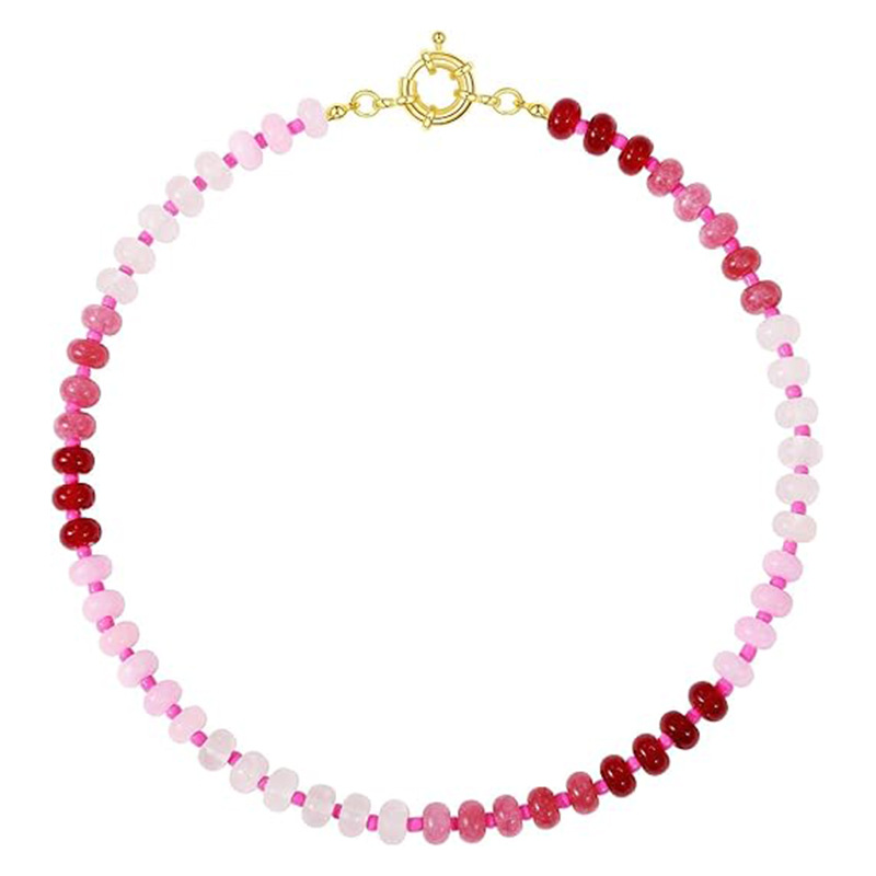 15g Weight Lobster Trigger Clasp Closure Clasp Closure Type Necklace Classification Beaded Chain Chain Type 1 Piece Quantity Daily, Street Occasion natural stone Material Geometric Pattern Women's Gender Simple Style Style Simple Style Geometric Natural Stone Beaded Chain Necklace 38