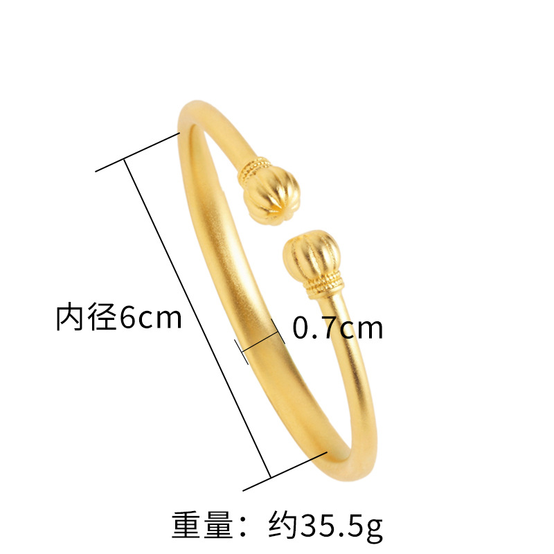 Vietnam oro calabaza cuentas pulsera abierta antiguo patrimonio pulsera ajustable linterna cobre chapado en oro suministro directo de fábrica