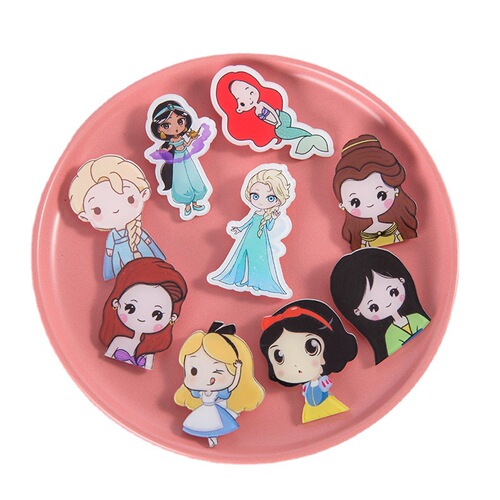 ins American cute children's brooch cartoon girl pin school bag pendant badge girl princess accessories patch