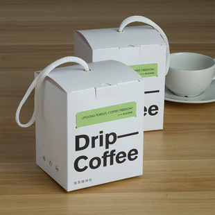Ear-Hanging Coffee Packaging Box 10 Bags Coffee Carton Handmade Coffee White Satchel Packaging Outer Box Logo