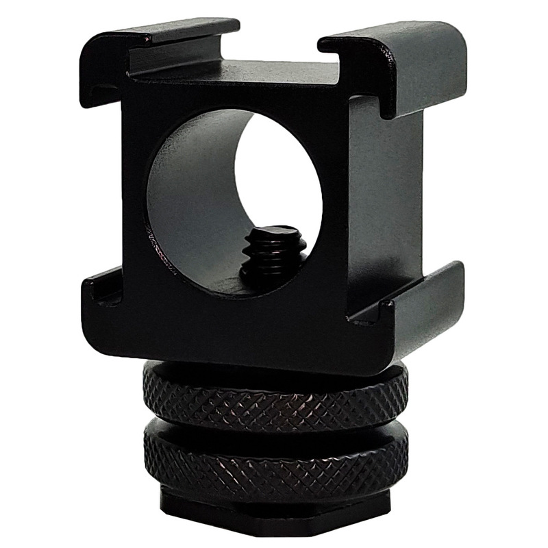 Three-head extension cold shoe mounting adapter suitable for digital SLR camera LED light
