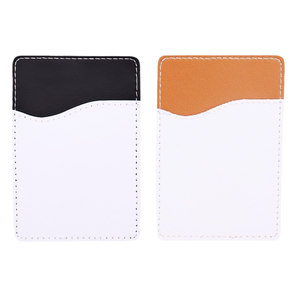 Transferencia térmica en blanco teléfono móvil etiqueta engomada de la tarjeta cubierta cuero PU sublimación transfronteriza caliente Amazon tarjeta etiqueta engomada fuente directa de la fábrica