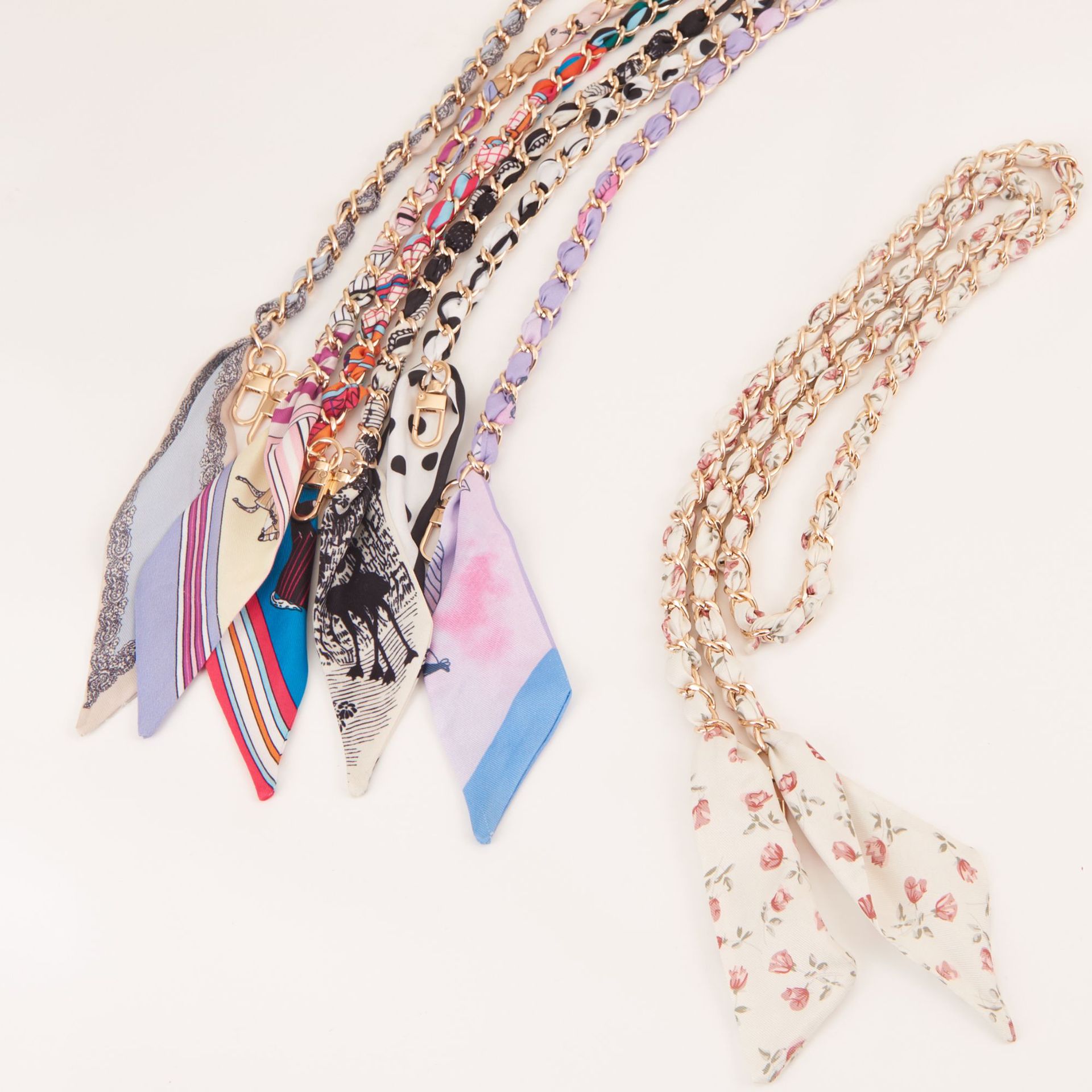 Mobile Phone Chain Crossbody Chain Mobile Phone Lanyard Lanyard High-grade Silk Scarf Long Woven Chain Accessories Mobile Phone Lanyard