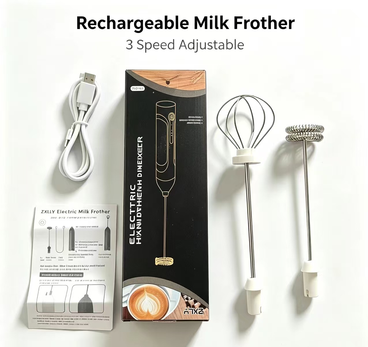 Cross-border bestselling electric egg beater milk frother coffee foamer whisk milk mixer cordless egg beater