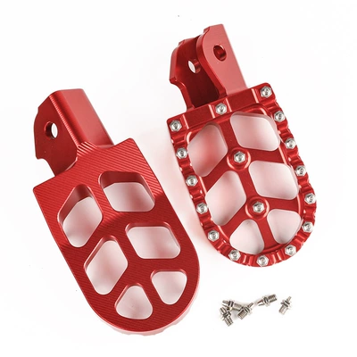 Suitable for Surron Qingfeng Pedals Modified Motorcycle Front Pedals Aluminum Alloy Pedals Pedal Modification Accessories (Motorcycle pedals) - red-pair