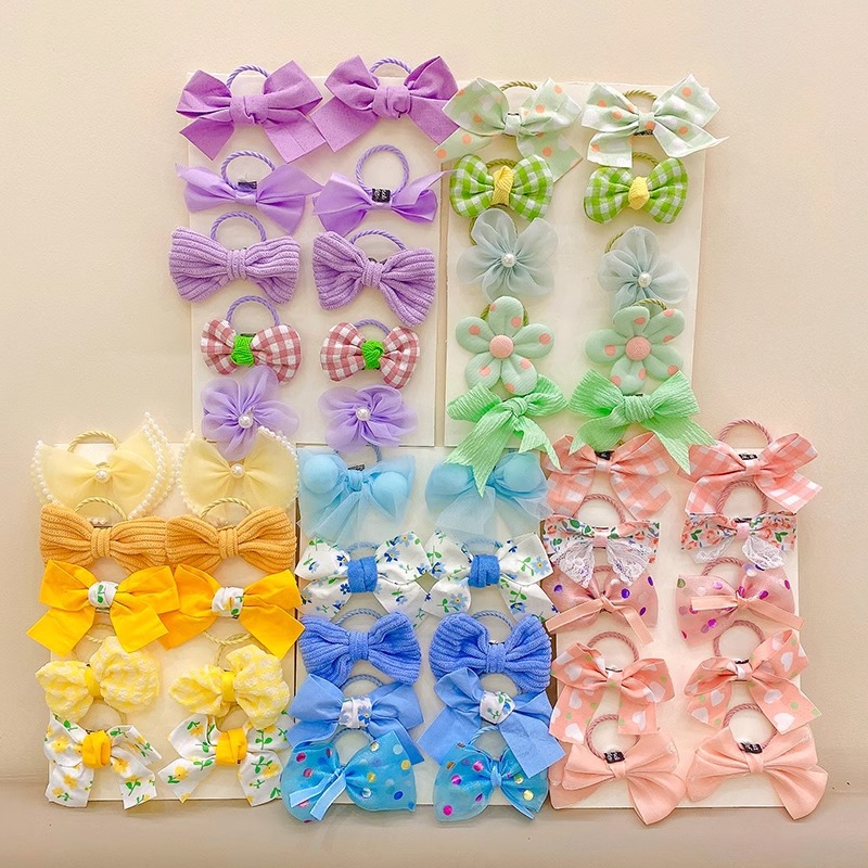 Los niños de pelo lindo lazo de goma accesorios para el cabello de verano nueva niña flor colorida cuerda de pelo arco cuerda de pelo