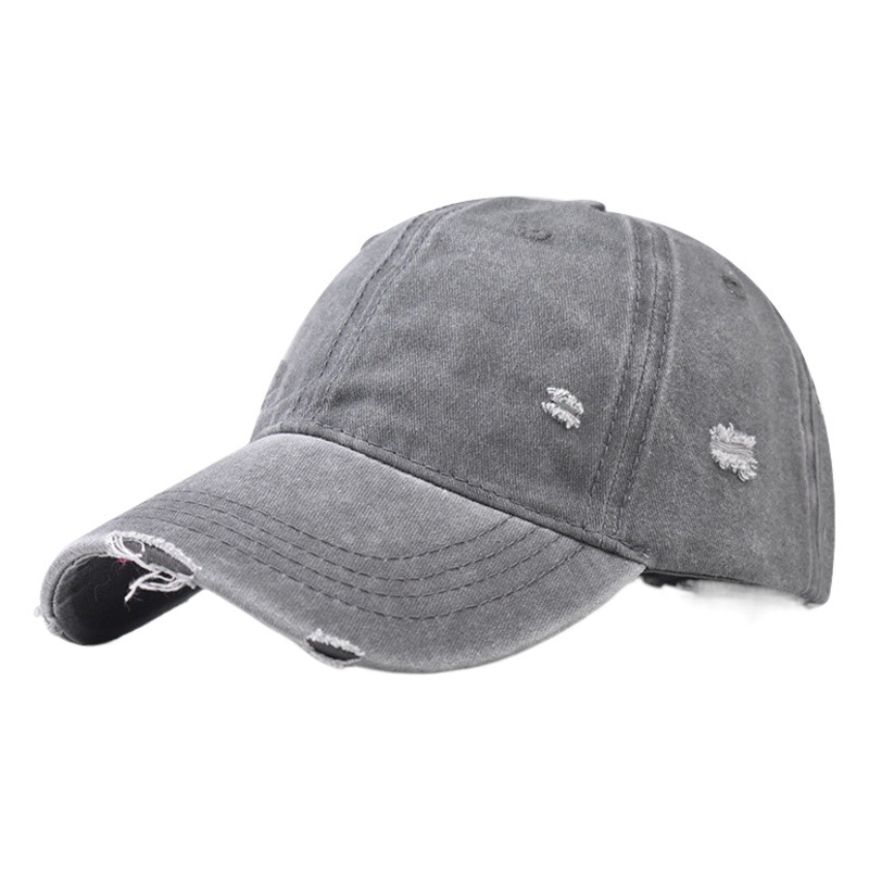 Cross-border pure cotton 12-color washed old hole baseball cap outdoor versatile personalized light board solid color peaked cap