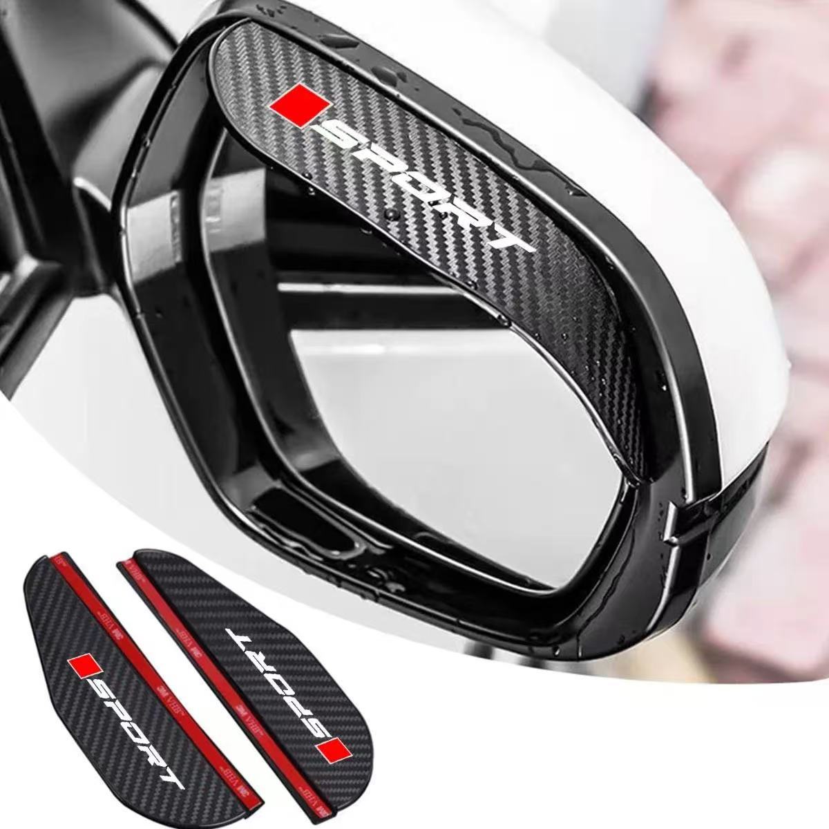 Customizable Cross-Border Car Rearview Mirror Rain Shield, Thickened Carbon Fiber Texture Rearview Mirror Rain Guard