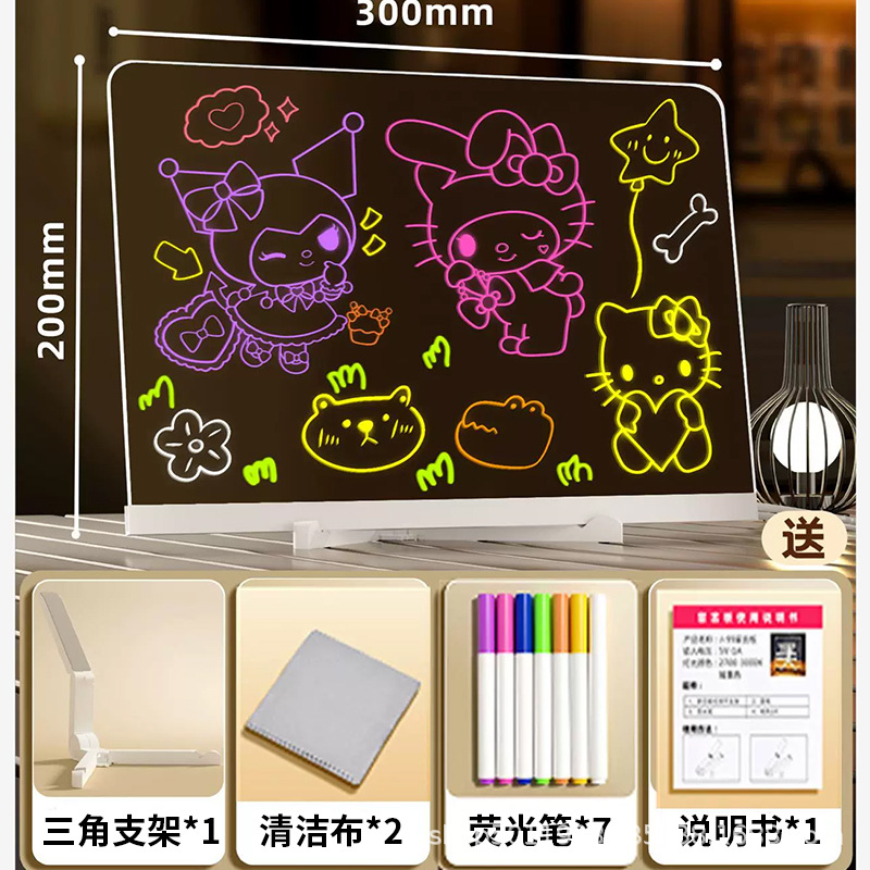 La cartelera luminosa de flores a prueba de pintura borrable se puede colgar, tablero luminoso de escritura a mano, tablero de mensajes de acrílico, puesto al por mayor