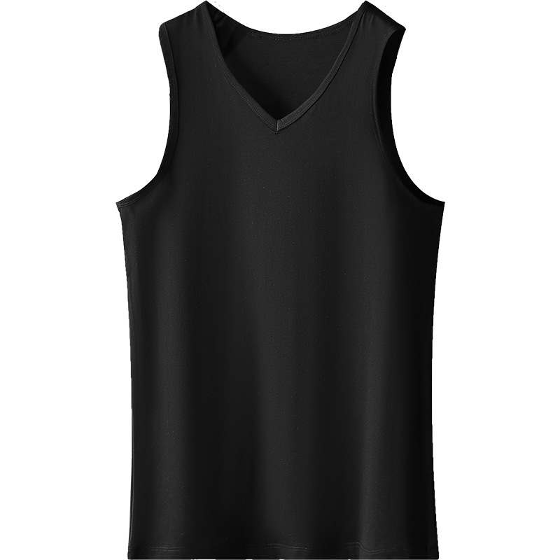 Camiseta sin Mangas Deportiva para Hombre de Modal Cuello en V, Sin Mangas para Deporte y Gimnasio