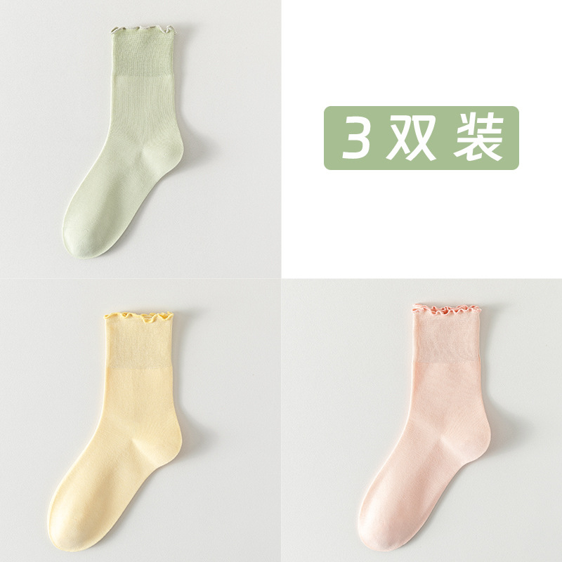 Calcetines de algodón de color sólido para mujeres verano en una máquina sin costuras de hueso envasado independiente calcetines de mujer al por mayor