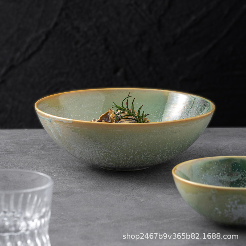 北欧深碗家用饭碗面碗私人会所位上点心菜汤碗沙拉碗创意陶瓷餐具