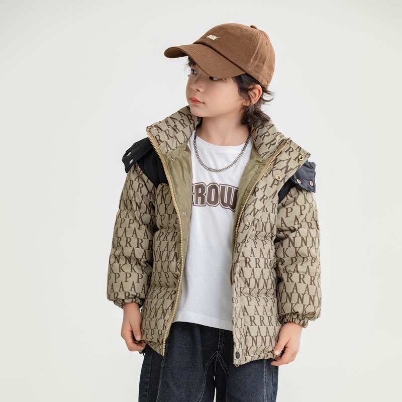 2023. aasta uus laste lühike, keskmise kuni suure suurusega poiste ja tüdrukute talvemantel valge pardiudusulgedega_voghion.com