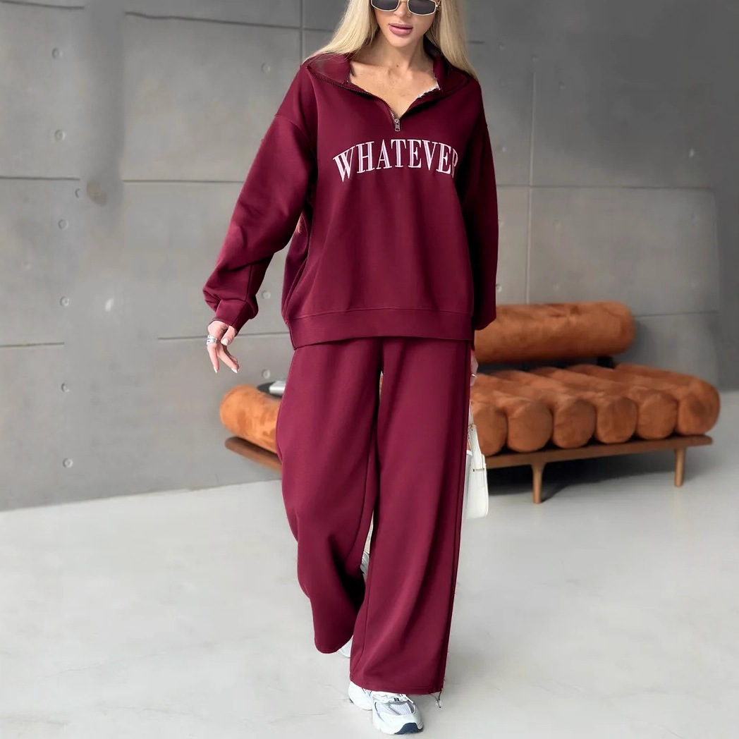 Stylish Printed Lounge Set – Zip-Up Hoodie & Matching Jogger Pants (Blue, Brown, Grey, Yellow, Red, Pink, S-5XL)_voghion.com