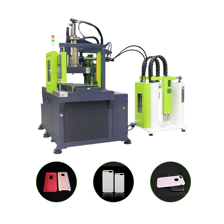 Литьевая машина для производства чехлов для мобильных телефонов из силиконизированного пластика, двухплитная, 120 тонн, с жидким силиконом