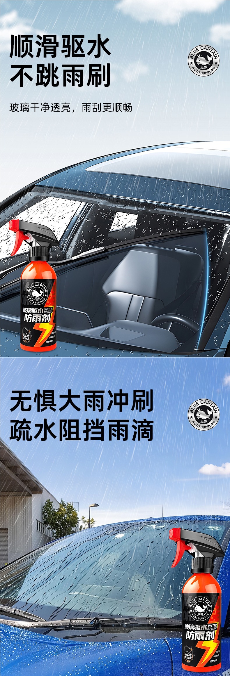 Car Glass Anti-Fogging Agent Long-Lasting Spray Windshield Rearview Mirror Anti-Rain Artifact Spray Car Window Defogging