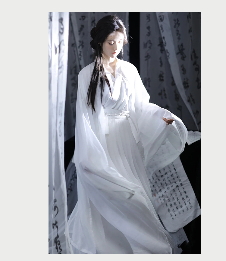 魏晋武侠风古装汉服女广袖流仙裙白色超仙气古风交领襦裙 24新款-阿里巴巴