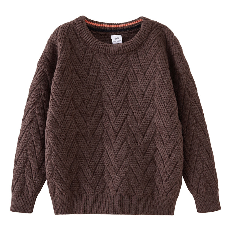 2023 Otoño e Invierno engrosado suéter de niños y niñas jersey de lana superior suéter de fondo de los niños entrega de una sola pieza