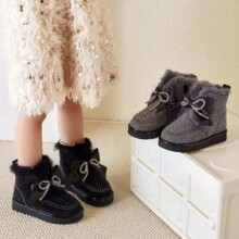全牛皮冬季儿童雪地靴女童毛鞋子新款加绒加厚宝宝棉鞋真皮真羊毛