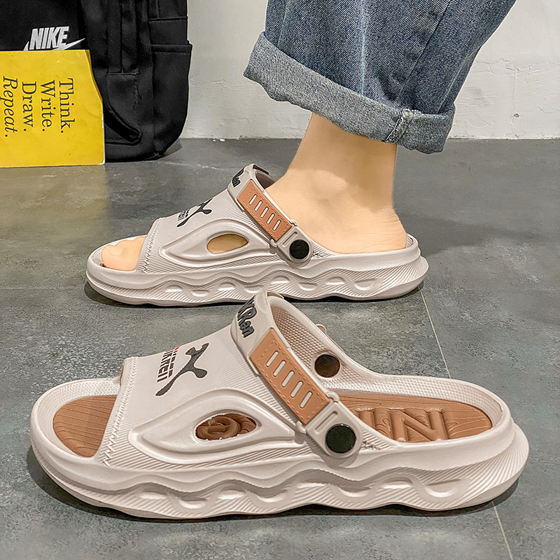 Sandalias de verano para hombres, antideslizantes y desodorantes, talla grande 46, sensación de pisar mierda, deportes juveniles, conducción, zapatillas de playa de doble uso