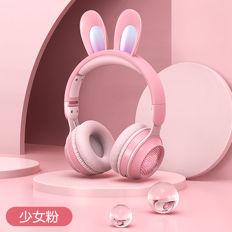 クロスボーダーうさ耳ヘッドマウントワイヤレス発光Bluetoothヘッドセットかわいい女の子ヘッドセットKE11はTFカードを挿入してユニバーサルにすることができます|undefined